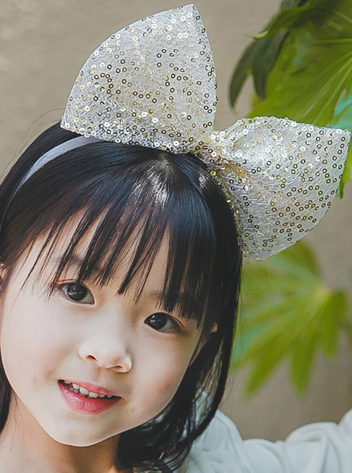 Golden Sequins Big Bowknot Children Hairband