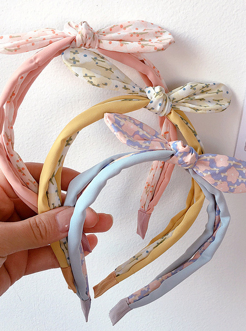 Small Floral Printing Rabbit Ears Children Non-slip Hairband