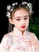 Children Chinese Style Hanfu Tassels Flower Butterfly Hairband And Wrist Flower Set