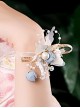 Children Chinese Style Hanfu Tassels Flower Butterfly Hairband And Wrist Flower Set