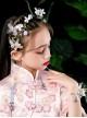 Children Chinese Style Hanfu Tassels Flower Butterfly Hairband And Wrist Flower Set