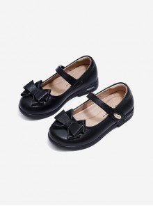 Simplicity Pure Color Bowknot Children Classic Lolita Shoes