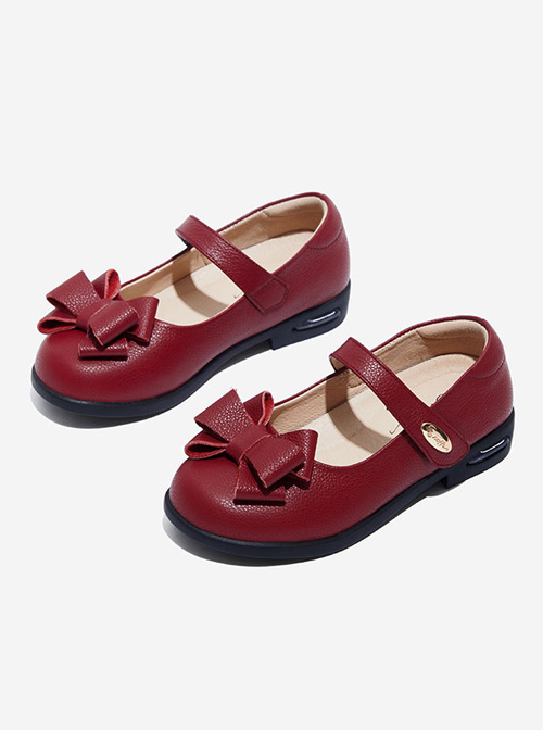 Simplicity Pure Color Bowknot Children Classic Lolita Shoes