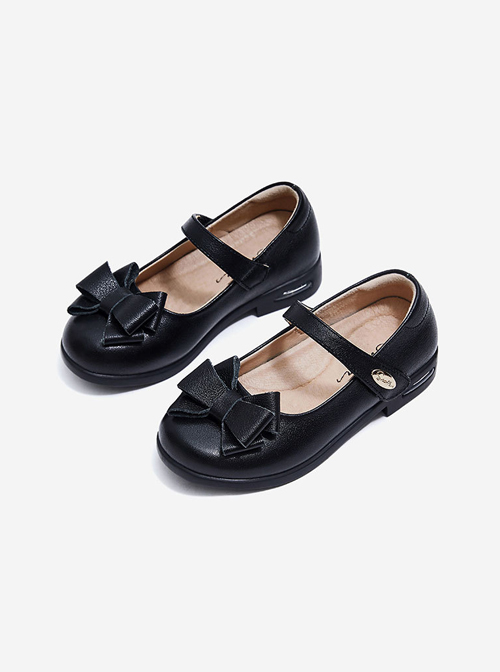 Simplicity Pure Color Bowknot Children Classic Lolita Shoes