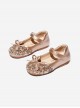 Rhinestone Vamp Bowknot Children Velcro Princess Shoes