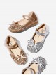 Rhinestone Vamp Bowknot Children Velcro Princess Shoes