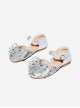 Sweet Mesh Bowknot Rhinestone Vamp Children Princess Flat shoes