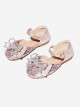 Sweet Mesh Bowknot Rhinestone Vamp Children Princess Flat shoes