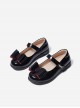 Simplicity Pure Color Patent Leather Bowknot Children Sweet Lolita Shoes