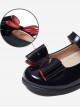 Simplicity Pure Color Patent Leather Bowknot Children Sweet Lolita Shoes