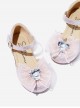 Tulle Bowknot Heart Shaped Rhinestone Children Sweet Lolita Flat Shoes