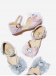 Tulle Bowknot Heart Shaped Rhinestone Children Sweet Lolita Flat Shoes