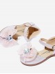 Tulle Bowknot Heart Shaped Rhinestone Children Sweet Lolita Flat Shoes