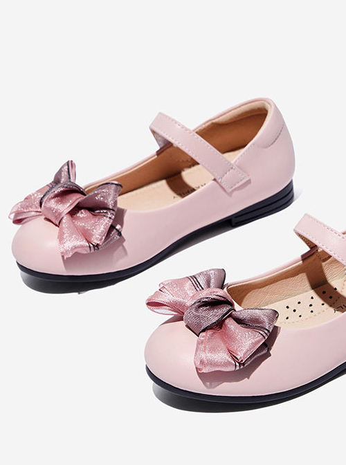 Bowknot Pure Color Small Leather Shoes Children Classic Lolita Shoes