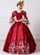 Gules Queen Of England European Retro Court Dress 