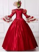 Gules Queen Of England European Retro Court Dress 