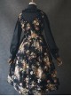 Elegant Black Flowers V Collar Lolita Vest Dress