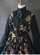 Elegant Black Flowers V Collar Lolita Vest Dress