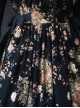 Elegant Black Flowers V Collar Lolita Vest Dress