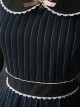 Retro Color Striped Waist Cotton Vest Skirt