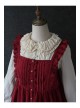  Dark Red Fungus Lace Corduroy Skirt Sweet Lolita Dress