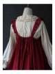  Dark Red Fungus Lace Corduroy Skirt Sweet Lolita Dress