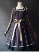 Cyanopathy Vest Skirt Square Collar Striped Pure Cotton 