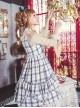 Blue Grid High Waist Lolita Dress