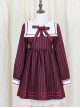 Wine Red Stripe Girls Series School Uniform Style School Lolita Skirt