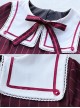 Wine Red Stripe Girls Series School Uniform Style School Lolita Skirt