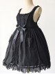 Black Lace Jacquard Cotton Cotton Material Waisted Doll Dress