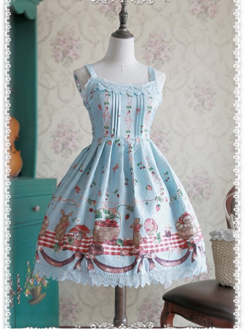 Wathet Decorative Pattern Waist Vest Skirt