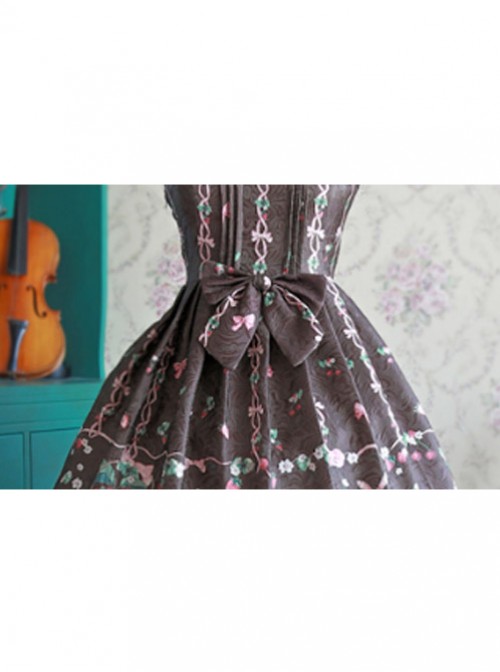 Coffee Color Decorative Pattern Waist Vest Skirt