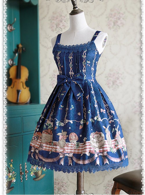 Deep blue Decorative Pattern Waist Vest Skirt