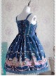 Deep blue Decorative Pattern Waist Vest Skirt