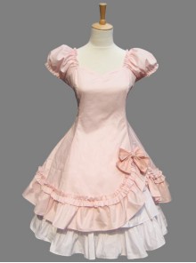 Pink Cotton Princess Hort Sleeve Dress Match The Cake Skirt