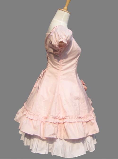 Pink Cotton Princess Hort Sleeve Dress Match The Cake Skirt