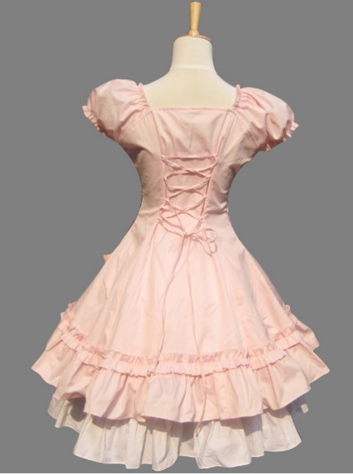 Pink Cotton Princess Hort Sleeve Dress Match The Cake Skirt