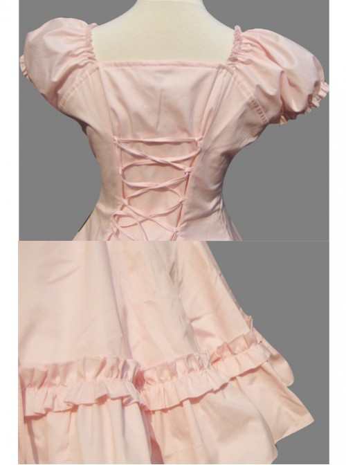 Pink Cotton Princess Hort Sleeve Dress Match The Cake Skirt