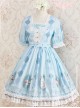 Blue Light Sweet Series Lovely Print Dress