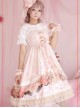 Pink Clock Chess Meeting Notes  Dress Skirt Straps Cross JSK