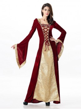 Dark Khaki Color Queen Alice Halloween Dress