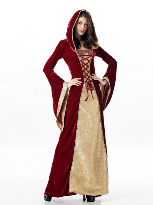 Dark Khaki Color Queen Alice Halloween Dress