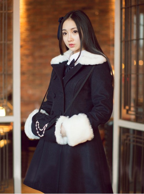 Princess Faith Elegant Lolita Long Coat with Detachable Cape