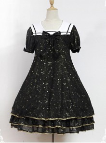 Sailor Collar Three Layers Skirt Hemline Casual Lolita OP - Star Signs Kindergarten by Souffle Song