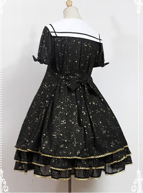 Sailor Collar Three Layers Skirt Hemline Casual Lolita OP - Star Signs Kindergarten by Souffle Song