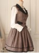 Brown Vintage  Vest Lolita Skirt Suit