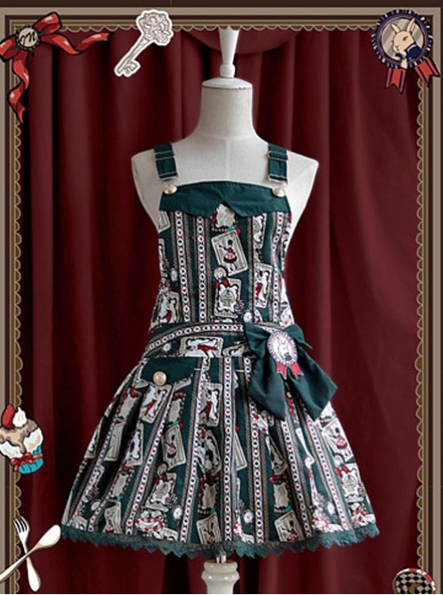 Dark Green Rabbit  Lolita Suspender Dress