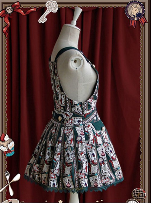 Dark Green Rabbit  Lolita Suspender Dress