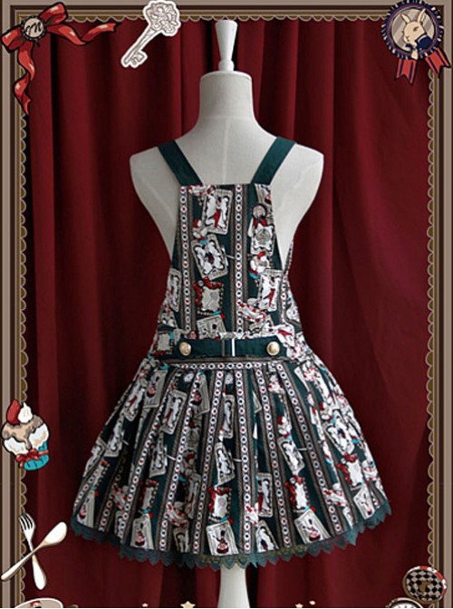 Dark Green Rabbit  Lolita Suspender Dress